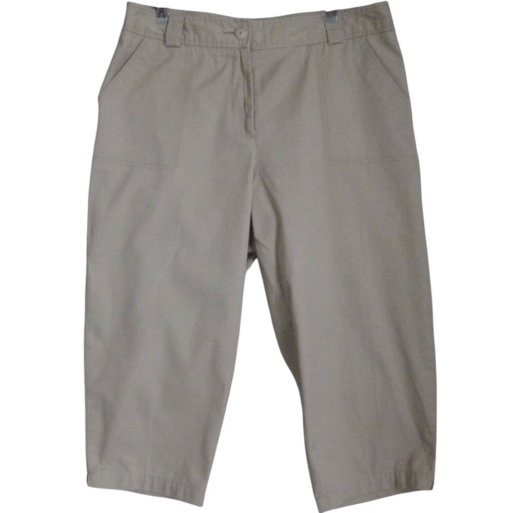 White Stag Capri Pants 14 x 20"Inseam Tan Sesame beige classic high rise